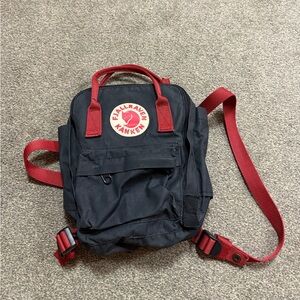 Fjallraven Kanken Black and Red  Mini Unisex Backpack